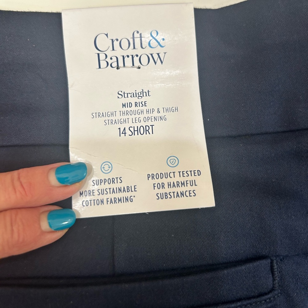 Croft & Barrow Dark Blue Straight Leg Trousers